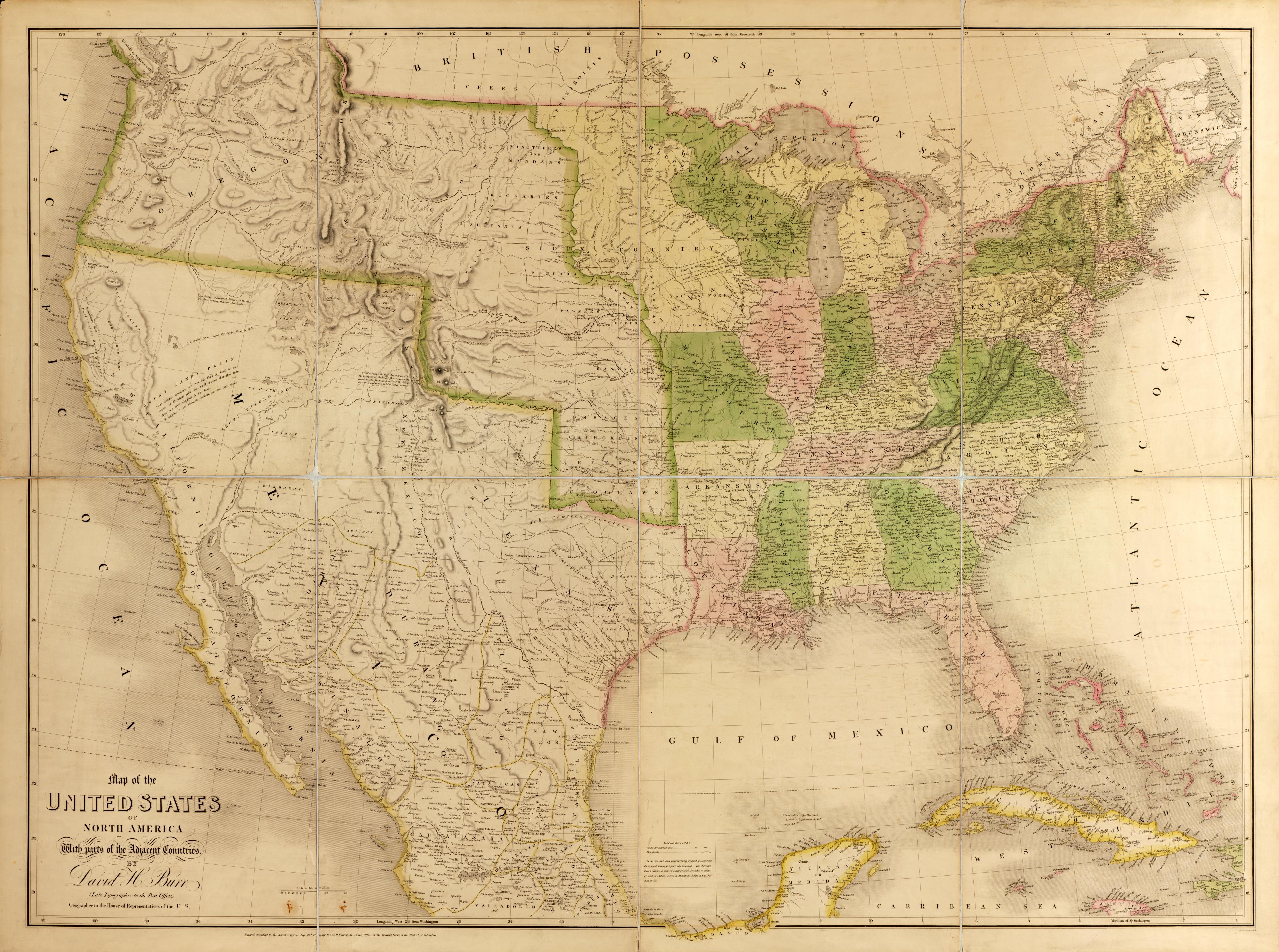 An 1839 atlas map showing the Mississippi River from Missouri to Louisiana.